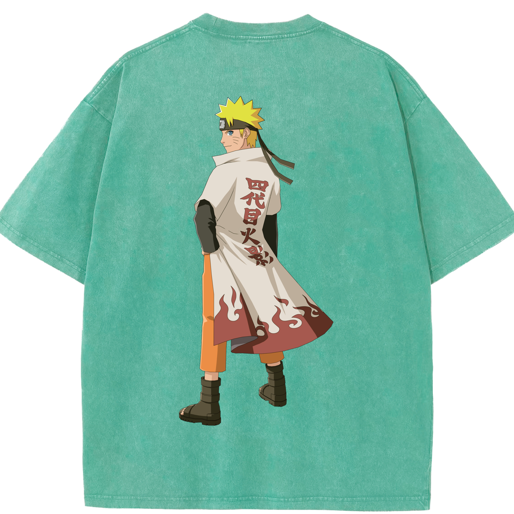（画像用） NARUTO -ナルト- うずまき ナルト Uzumaki Naruto 綿100% ヴィンテージ風 半袖Tシャツ（背面プリント）